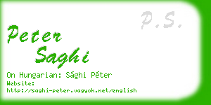 peter saghi business card